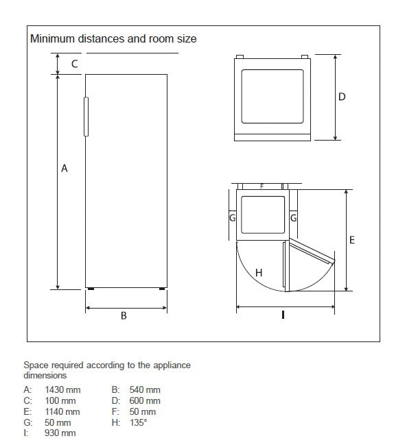 Hanseatic Gefrierschrank »HGS14354DNFI«, 143 cm hoch, 54 cm breit, NoFrost, Schnellgefrierfunktion, Türalarm